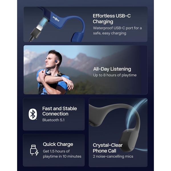 Shokz OpenRun Blue- Type C