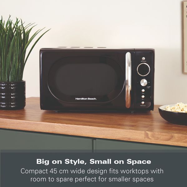 Hamilton Beach Ella Kettle, Toaster and Retro Microwave Black