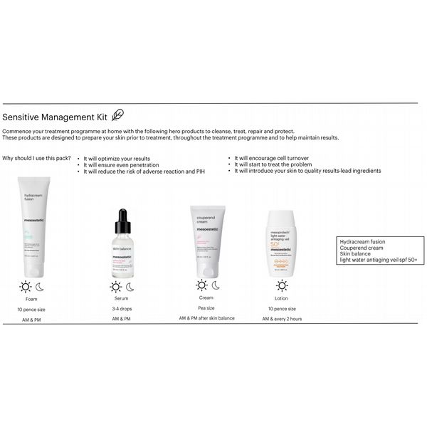 Mesoestetics Skin Management Kit for Sensitive Skin NON-REFUNDABLE NON-RETURNABLE