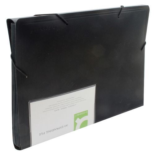 Q-Connect Expanding File 13 Pockets Black