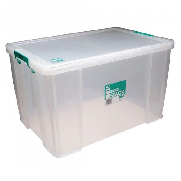 StoreStack 85 Litre Clear W660xD440xH390mm Store Box RB11090