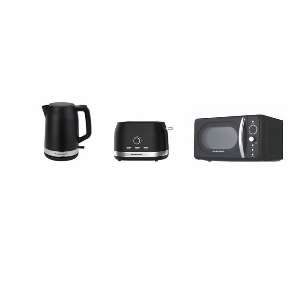 Hamilton Beach Ella Kettle, Toaster and Retro Microwave Black