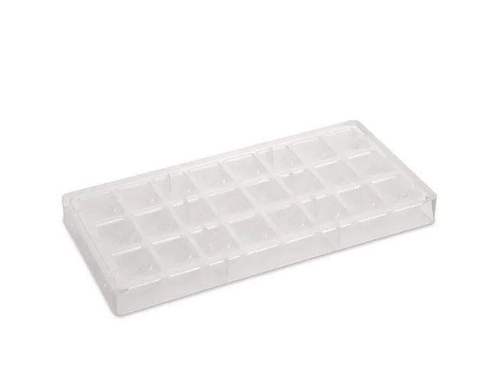 Schneider Chocolate Mould Square Mould Shape: Square. Indent size: 30x16x27mm. 24 Piece