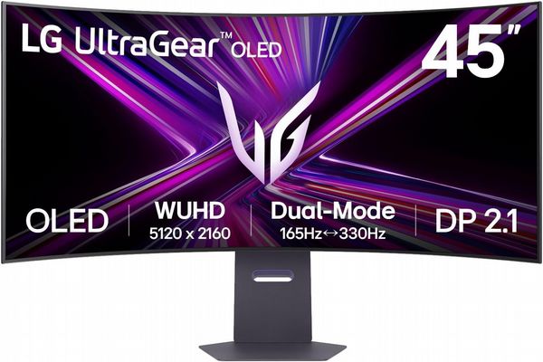 LG UltraGear 45GX950A-B 45-inch Curved OLED WUHD Dual-Mode Gaming Monitor